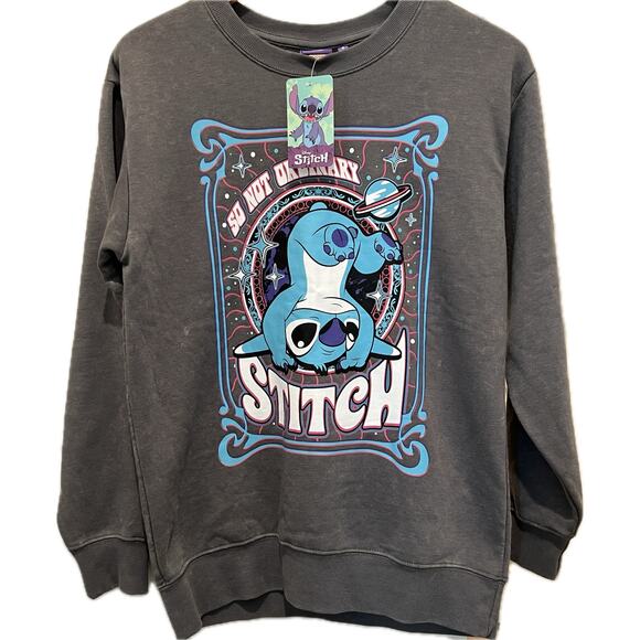Disney Tops - DISNEY STITCH Unisex Gray Blue Sweatshirt Screen Print Colorful Comfort NEW